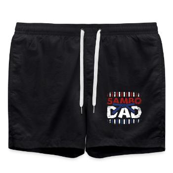 Fathers day Father Sambo Dad - Swim Trunks - black - Front - AI Model Male 185 light (185cm)