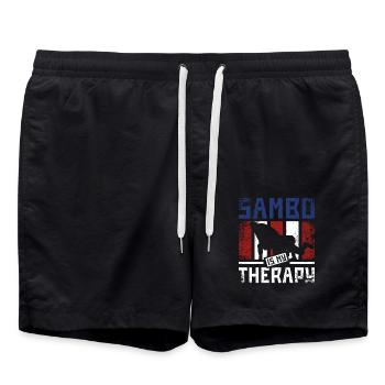 Sambo est ma thérapie - Short de bain - noir - Devant - AI Model Male 185 light (185cm)
