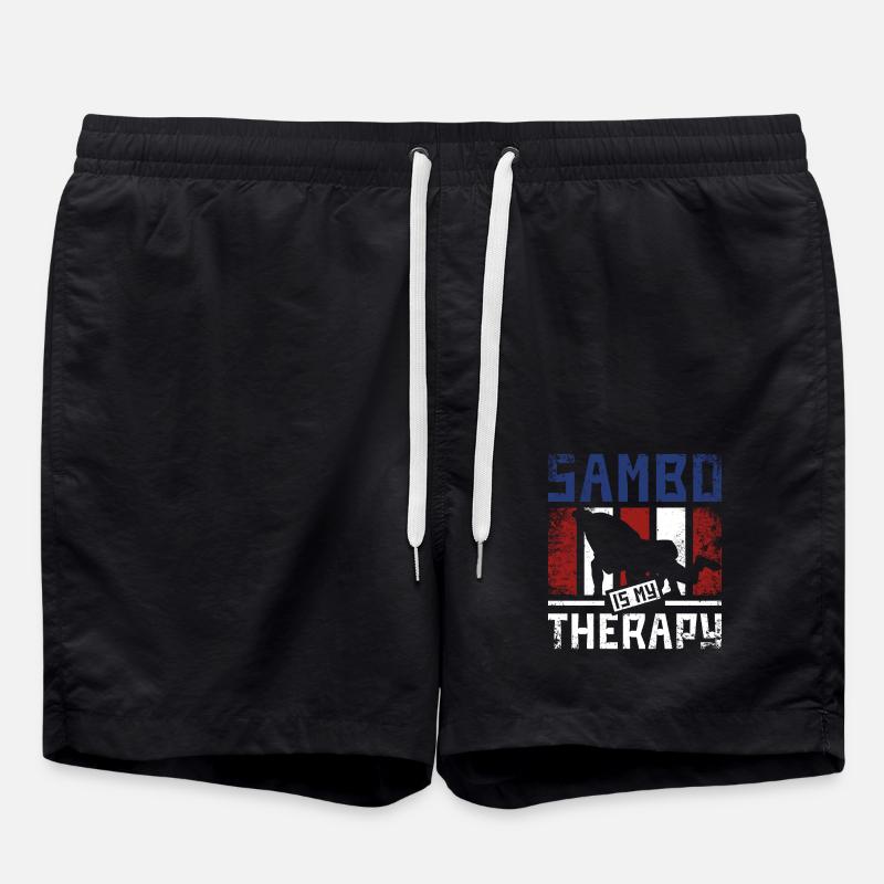 Sambo is my therapy - Swim Trunks - black