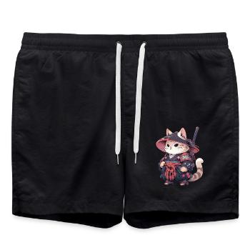 Chat d’Asie Samouraï japonais Samouraï - Short de bain - noir - Devant - AI Model Male 185 light (185cm)