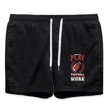 Né pour jouer au football - Short de bain - noir - Devant - AI Model Male 185 light (185cm)