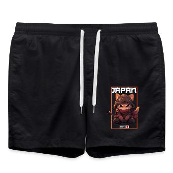 Chat d’Asie Samouraï japonais Samouraï - Short de bain - noir - Devant - AI Model Male 185 light (185cm)