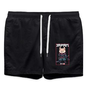 Asia Corki Japanese Samurai Samurai - Swim Trunks - black - Front - AI Model Male 185 light (185cm)