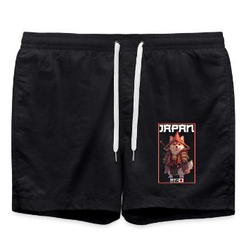 Asia Corki Japanese Samurai Samurai - Swim Trunks - black - Front - AI Model Male 185 light (185cm)