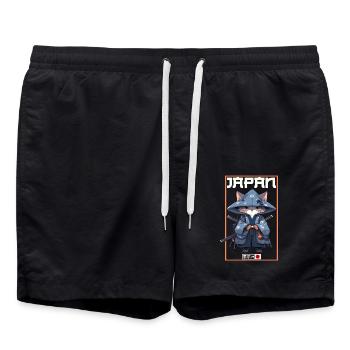 Chat d’Asie Samouraï japonais Samouraï - Short de bain - noir - Devant - AI Model Male 185 light (185cm)