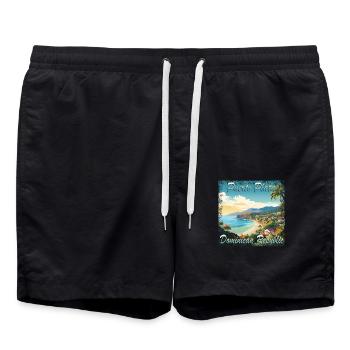 Flair estival à Puerto Plata: charme grunge de la - Short de bain - noir - Devant - AI Model Male 185 light (185cm)