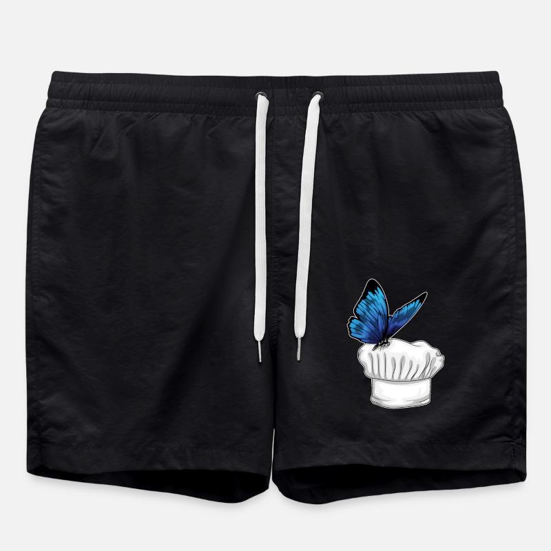 Butterfly Chef Chef's Hat - Swim Trunks - black