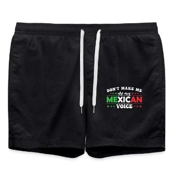 Zwinge Mich Nicht, Meine Mexikanische Stimme Zu - Badeshorts - Schwarz - Vorne - AI Model Male 185 light (185cm)