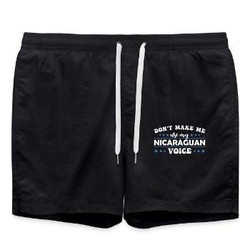 Don't force me to give my Nicaraguan - Swim Trunks - black - Front - AI Model Male 185 light (185cm)