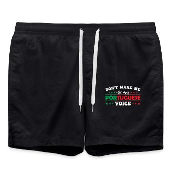 Don't force me to use my Portuguese - Swim Trunks - black - Front - AI Model Male 185 light (185cm)