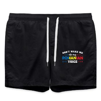 Ne me forcez pas à utiliser ma voix roumaine - Short de bain - noir - Devant - AI Model Male 185 light (185cm)