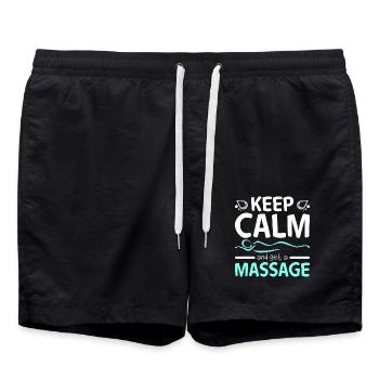 Restez calme et obtenez un massothérapeute - Short de bain - noir - Devant - AI Model Male 185 light (185cm)