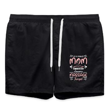 Fête des mères maman d’un massothérapeute génial - Short de bain - noir - Devant - AI Model Male 185 light (185cm)