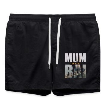 Mumbai Indien Souvenir - Badeshorts - Schwarz - Vorne - AI Model Male 185 light (185cm)