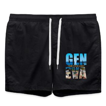 Genf Schweiz Souvenir - Badeshorts - Schwarz - Vorne - AI Model Male 185 light (185cm)