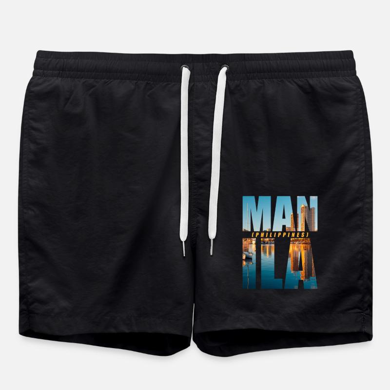 Manila Philippines Souvenir - Swim Trunks - black