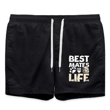 Best mates for life cockapoo - Badeshorts - Schwarz - Vorne - AI Model Male 185 light (185cm)