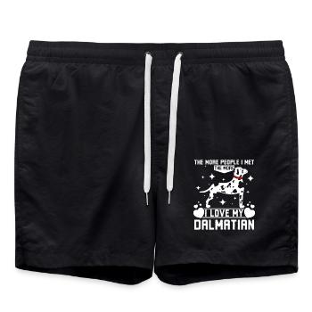 The more people I met the more I love my dalmatian - Swim Trunks - black - Front - AI Model Male 185 light (185cm)