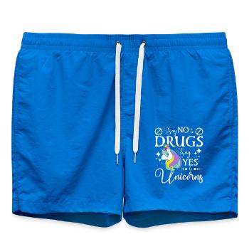 Dites non aux drogues Dites oui aux licornes Ruban rouge - Short de bain - cobalt blue - Devant
