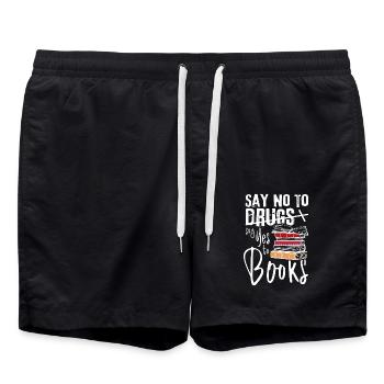 Dites non aux drogues Dites oui aux livres Ruban rouge - Short de bain - noir - Devant - AI Model Male 185 light (185cm)
