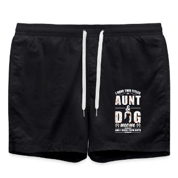 Aunt & Dogs Mom - Swim Trunks - black - Front - AI Model Male 185 light (185cm)
