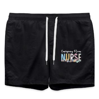 Gift idea for nurses in the - Swim Trunks - black - Front - AI Model Male 185 light (185cm)