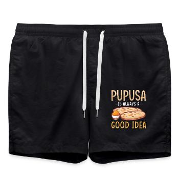 Pupusa Food Salvadoran Dish Tortilla - Swim Trunks - black - Front - AI Model Male 185 light (185cm)