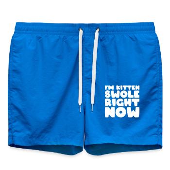 Training Workout Cat I ́m Kitten Swole Right Now - Swim Trunks - cobalt blue - Front
