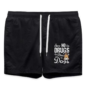 Dites non aux drogues Dites oui aux chiens Ruban rouge - Short de bain - noir - Devant - AI Model Male 185 light (185cm)