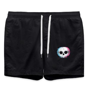 Skull Gothic Styl - Swim Trunks - black - Front - AI Model Male 185 light (185cm)