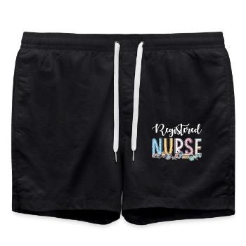 Gift idea for registered nurses - Swim Trunks - black - Front - AI Model Male 185 light (185cm)