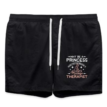 Girl Princess devient massothérapeute - Short de bain - noir - Devant - AI Model Male 185 light (185cm)