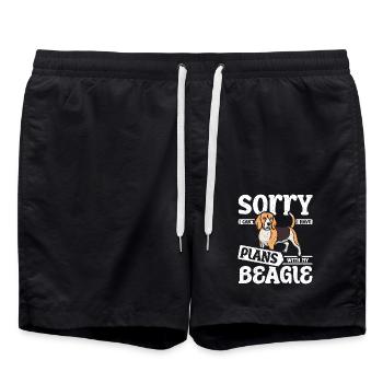 Sorry I cant I have plans with my beagle - Swim Trunks - black - Front - AI Model Male 185 light (185cm)