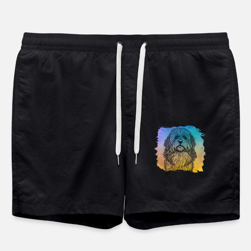 Havanese Retro - Swim Trunks - black