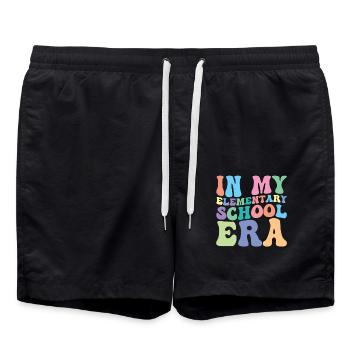 Primary School Retro Groovy Student - Swim Trunks - black - Front - AI Model Male 185 light (185cm)