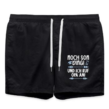 Noch son Ding und ich ruf meinen Opa an - Badeshorts - Schwarz - Vorne - AI Model Male 185 light (185cm)