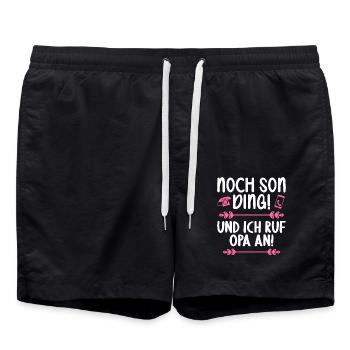 Noch son Ding und ich ruf meinen Opa an - Badeshorts - Schwarz - Vorne - AI Model Male 185 light (185cm)