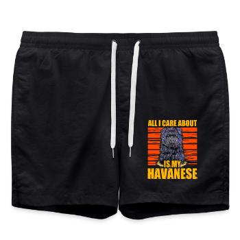 All i care about is my Havanese - Swim Trunks - black - Front - AI Model Male 185 light (185cm)
