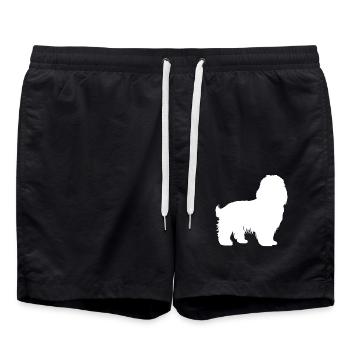 Chien bichon havanais - Short de bain - noir - Devant - AI Model Male 185 light (185cm)