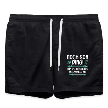 Noch son Ding und ich ruf meinen Patenonkel an - Badeshorts - Schwarz - Vorne - AI Model Male 185 light (185cm)