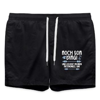 Noch son Ding und ich ruf meinen Patenonkel an - Badeshorts - Schwarz - Vorne - AI Model Male 185 light (185cm)