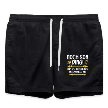 Noch son Ding und ich ruf meinen Patenonkel an - Badeshorts - Schwarz - Vorne - AI Model Male 185 light (185cm)