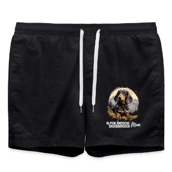 Alpenländische Dachsbracke - Badeshorts - Schwarz - Vorne - AI Model Male 185 light (185cm)