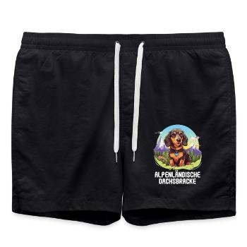 Alpenländische Dachsbracke - Badeshorts - Schwarz - Vorne - AI Model Male 185 light (185cm)