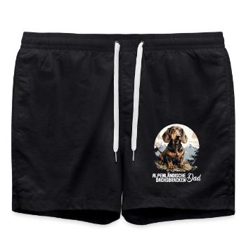 Alpenländische Dachsbracke - Badeshorts - Schwarz - Vorne - AI Model Male 185 light (185cm)