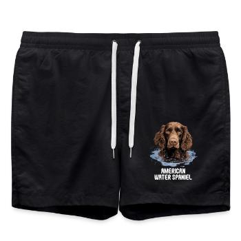 Chien Épagneul d’eau américain - Short de bain - noir - Devant - AI Model Male 185 light (185cm)