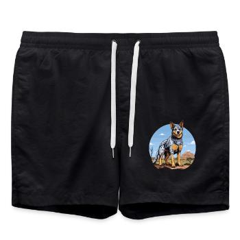 Hund Chien de bouvier australien - Short de bain - noir - Devant - AI Model Male 185 light (185cm)