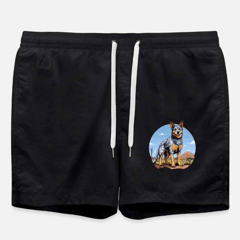 Hund Australian Cattle Dog - Swim Trunks - black