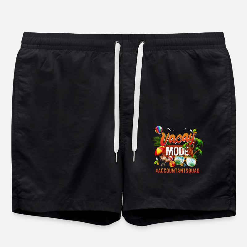 Accountant Vacation Group #Accountantsquad - Swim Trunks - black
