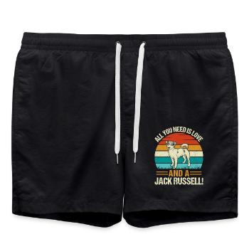 All you need is love and a Jack Russell - Badeshorts - Schwarz - Vorne - AI Model Male 185 light (185cm)